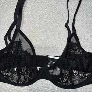 INC International Concepts Sheer Black Lace Bra